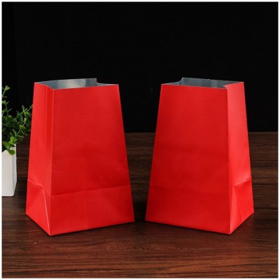红色铝箔袋龙井茶250克半斤装梯形牛皮纸袋铝箔袋锡箔袋茶叶包装