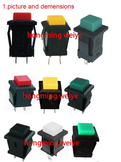 厂家生产方形长体短体红色黄色小电流无锁按通按断自复位按钮开关图4