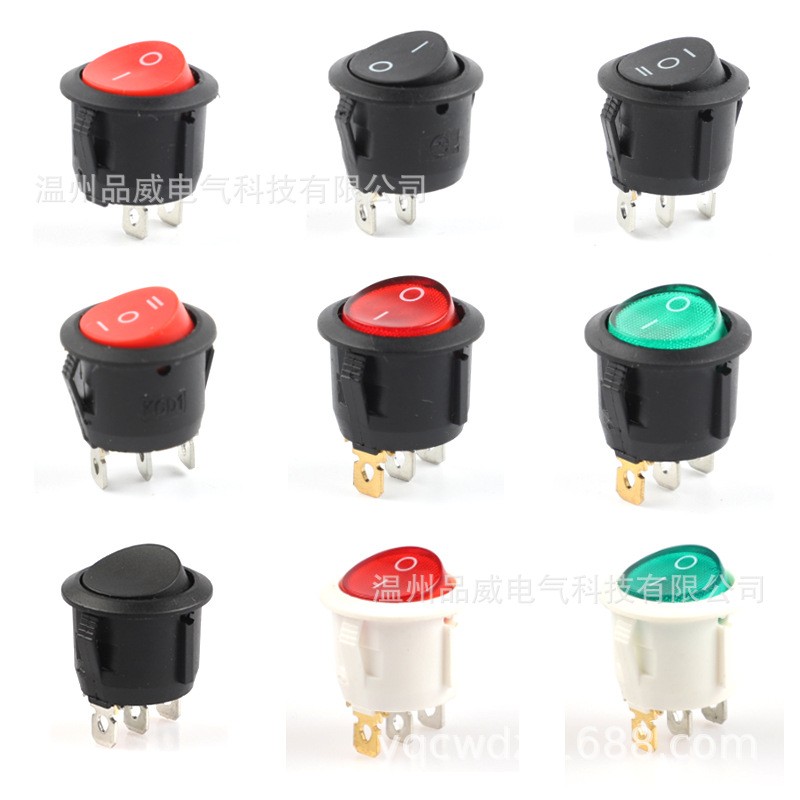 品威船型开关KCD4带灯二档三档4脚6脚船形翘板电源开关KCD1KCD3图5