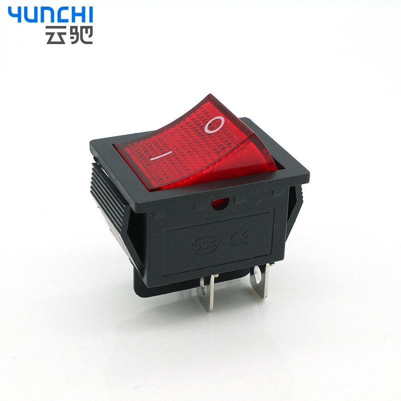 KCD4-201N船型开关 电源翘班开关 4脚2档全铜带灯大功率图4