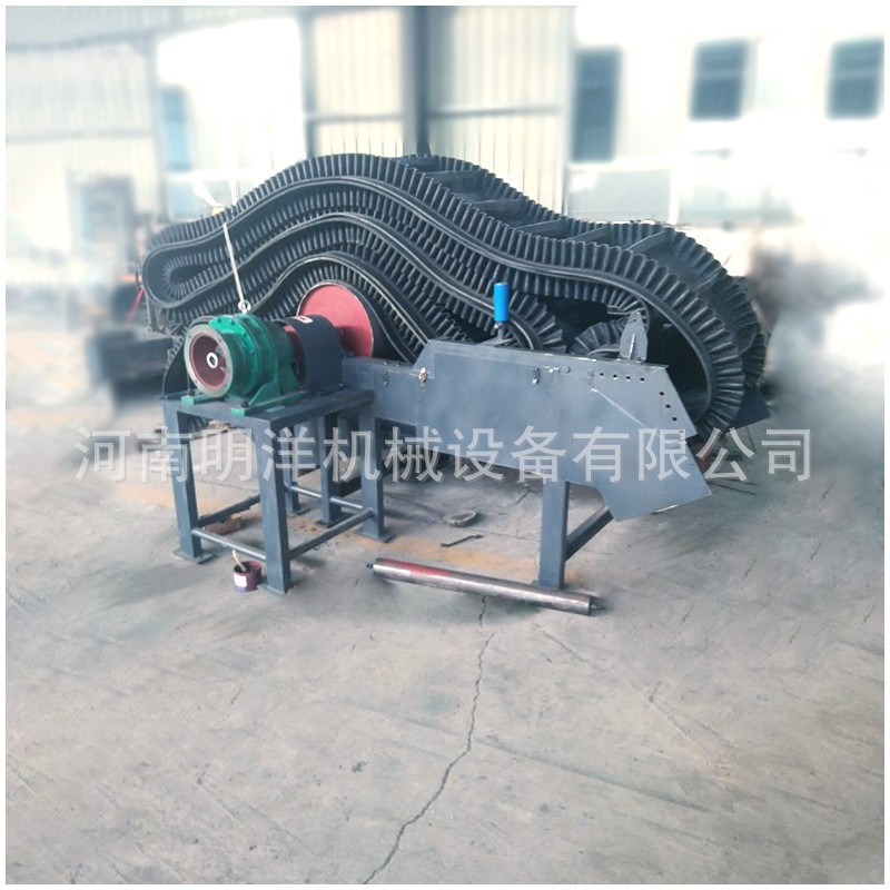 爬坡式大倾角皮带输送机全封闭式口罩输送设备 明洋机械图2