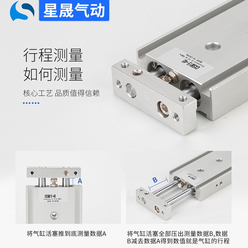 SMC型双联CXSM10X20双杆气缸CXSM25X75双缸双轴气缸TR15X50图2