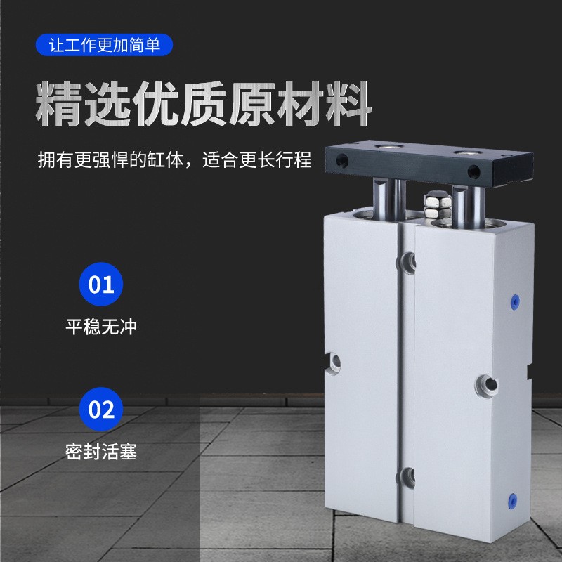 TN系列双杆气缸TN10/16/20-10/20/30/40/50/60双轴气缸图2