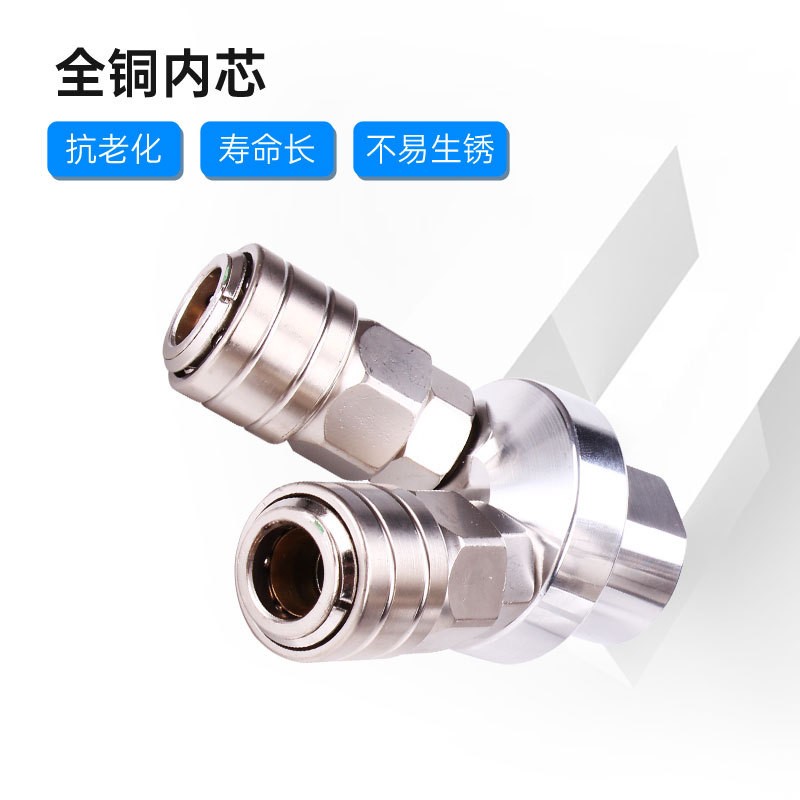 气动元件C式快速接头SMV圆二通SMY圆三通空压机气泵2叉3爪插头图6