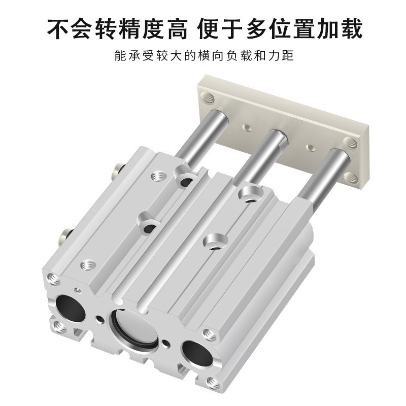 三轴大推力三杆三轴可调气缸MGPM导杆气缸薄型三轴气缸带 导杆图4