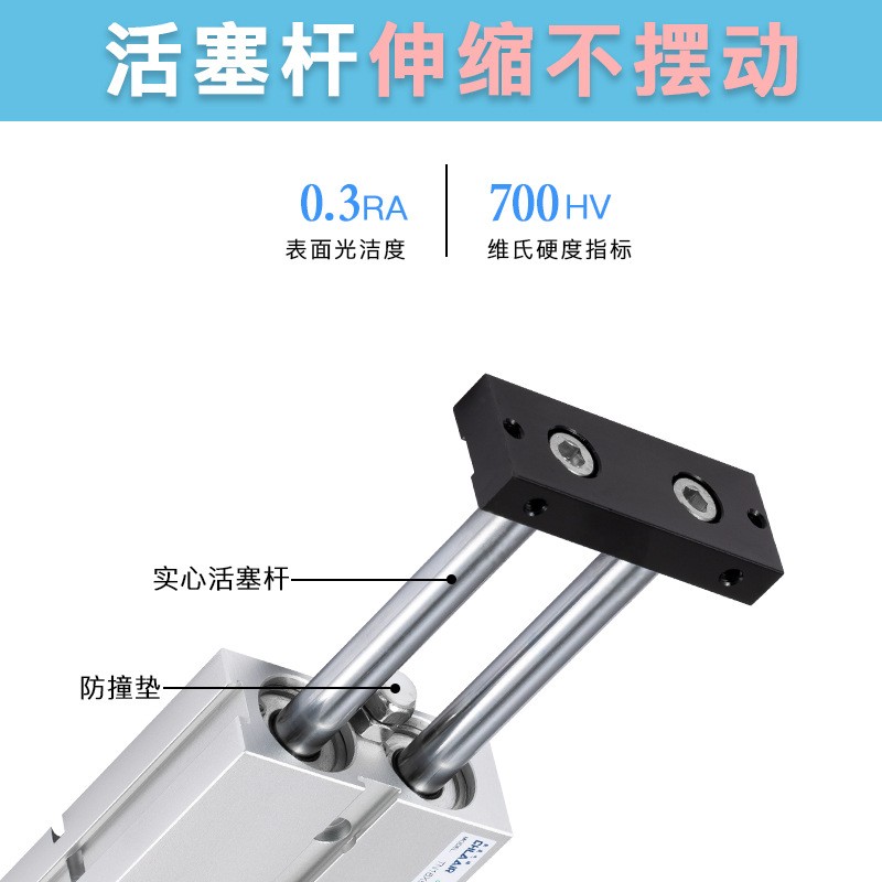 小型气动双轴双杆气缸大全大推力TN16X10/20/30/40/50/60/70/ 100S图3