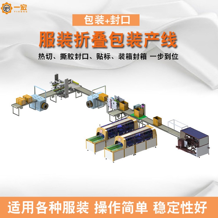 厂家全自动t恤包装机 衣服包装生产线 全自动装箱封箱一体机 现货图2