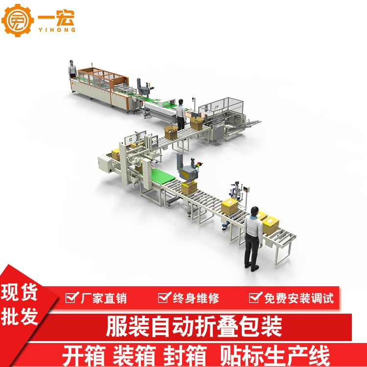 厂家全自动t恤包装机 衣服包装生产线 全自动装箱封箱一体机 现货图3