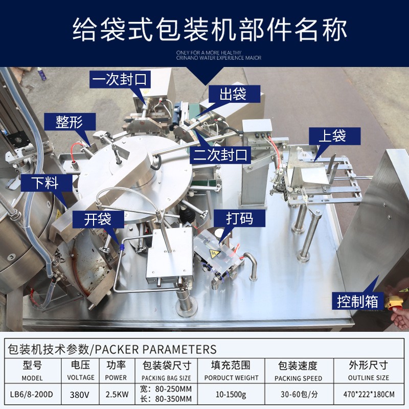 全自动收缩杯给袋式包装机预制袋称重包装机坚果果仁榨菜包装机图2