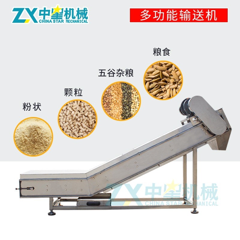 定制小型封闭式输送机 裙边爬坡粮食输送机不锈钢食品级传送机图2
