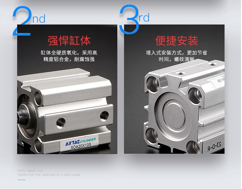 AirTAC亚德客全新正品超薄气缸SDA100*5/10/15/20/25/30/35~160图2