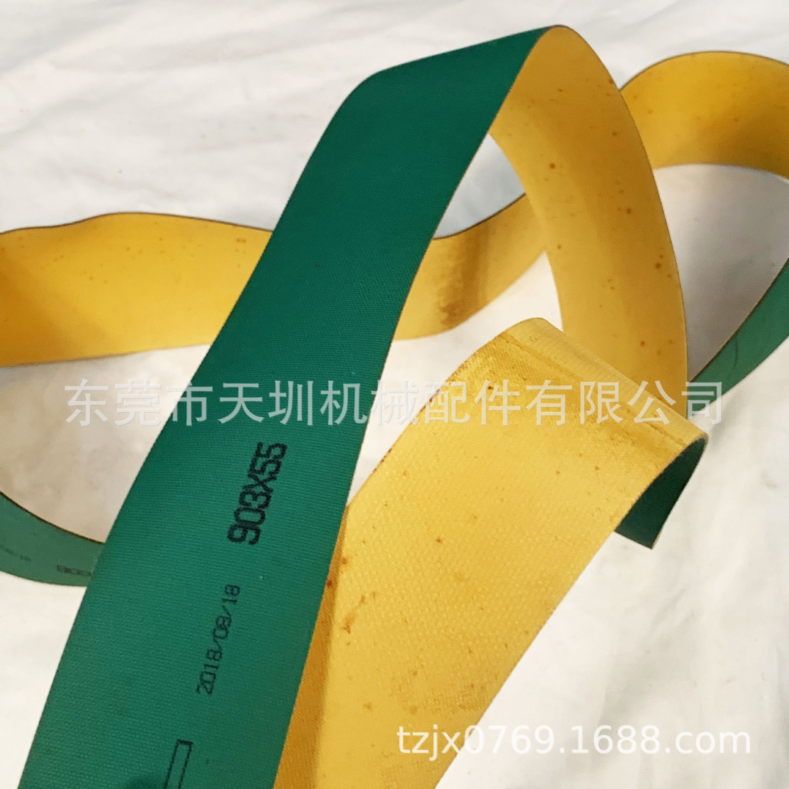 黄绿尼龙片基带纺织印刷纸管包装机耐磨龙锭带高速平面皮带传动带图4
