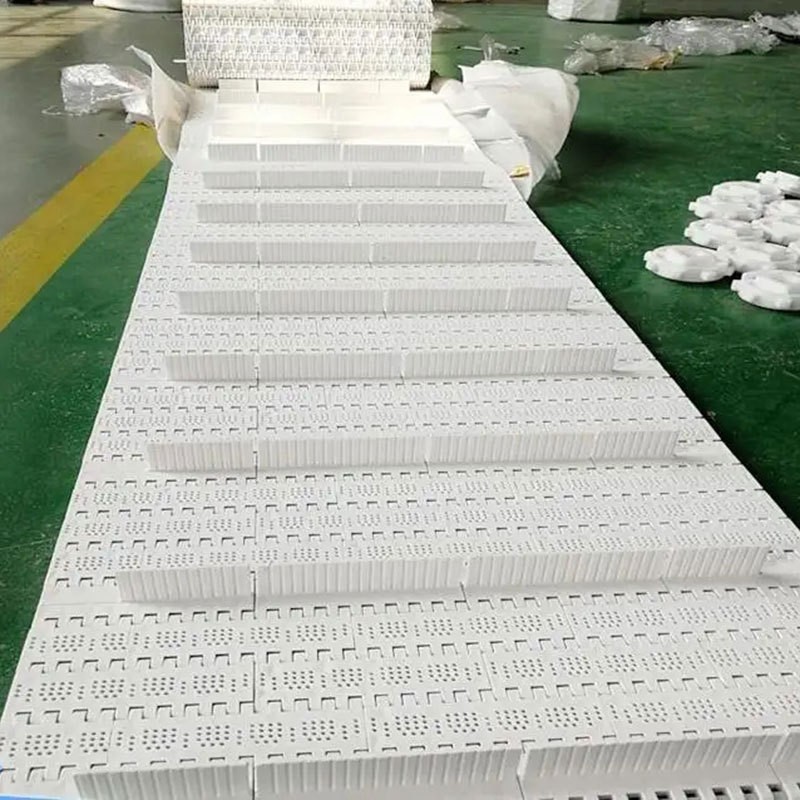 厂直供塑料链板食品果蔬输送链板洗碗机杀菌机专用挡板式塑料链板图2