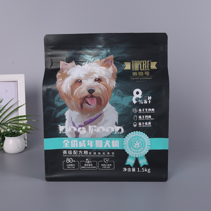 八边封宠物食品包装袋彩印自立铝箔猫粮狗粮袋创意设计宠物食品袋图2