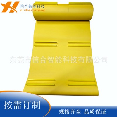 黄色2.0PVC加挡条输送带 来图特殊加工工业皮带 防跑偏皮带