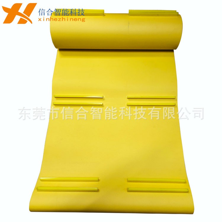 黄色2.0PVC加挡条输送带 来图特殊加工工业皮带 防跑偏皮带图3