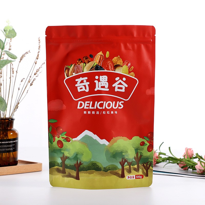 休闲零食包装袋 塑料自立自封异形袋 八边封铝箔袋食品包装袋定图2