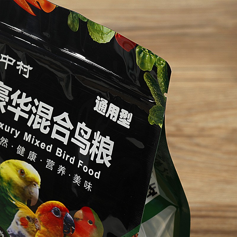 厂家直销开窗鸟粮宠物食品包装袋防潮大容量高档八边封拉链袋定制图4