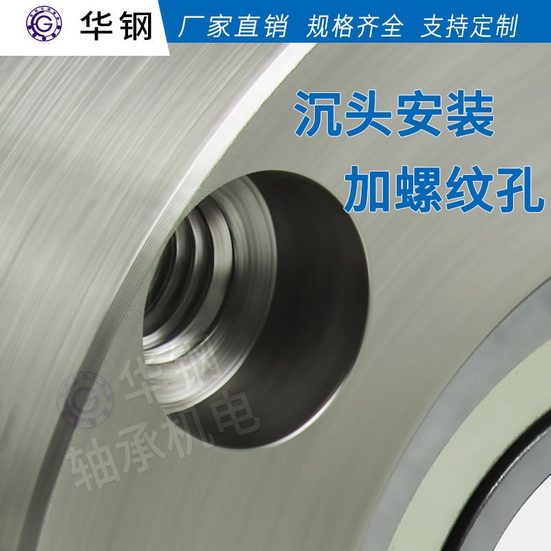 CFD双轴承圆形钢法兰镀镍带卡簧扣环带座轴承固定座BGRE BFL52图2