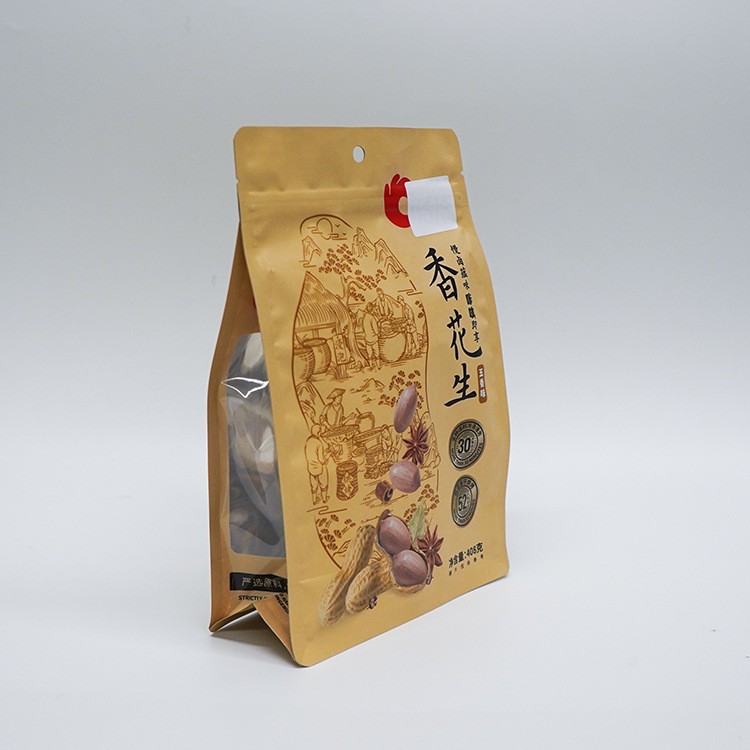 通用铝箔袋五香花生包装袋开窗透明八边封自立袋塑料坚果食品袋图3