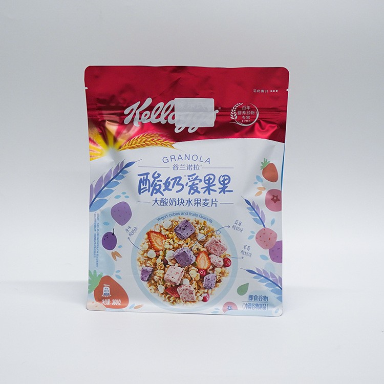 批发休闲食品袋水果麦片八边封袋抗酸抗氧塑料自封自立包装袋降解图3