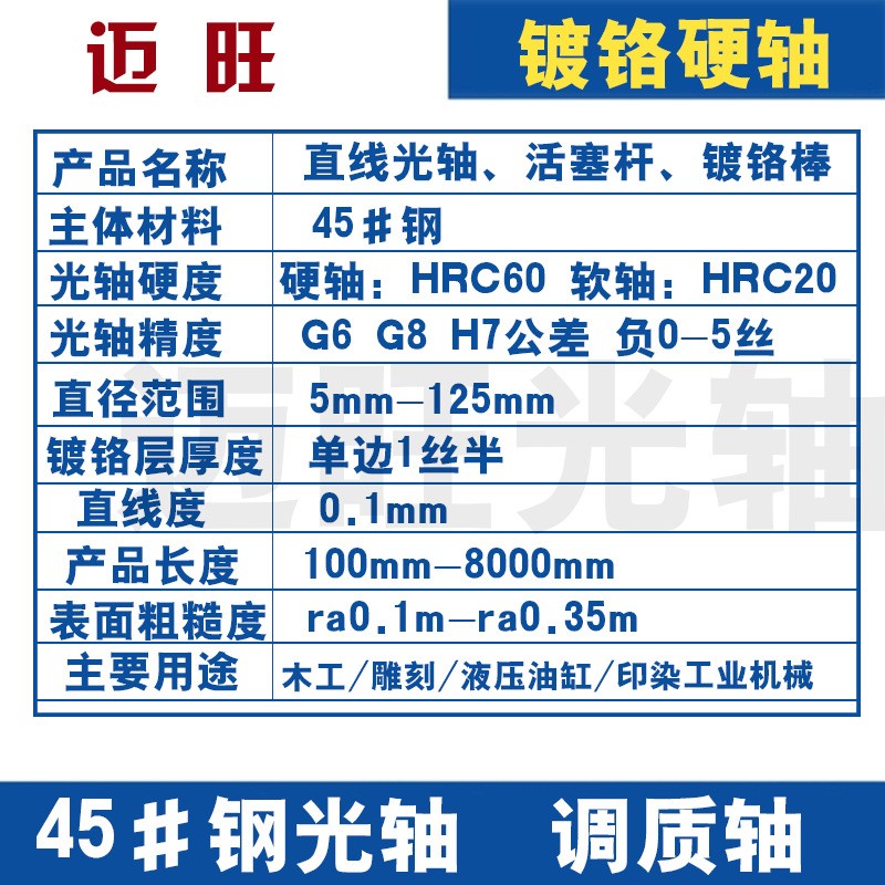 镀铬棒硬轴活塞杆5/6/8/10/12/13/14/15/16/18/20/12 0直线光轴图4