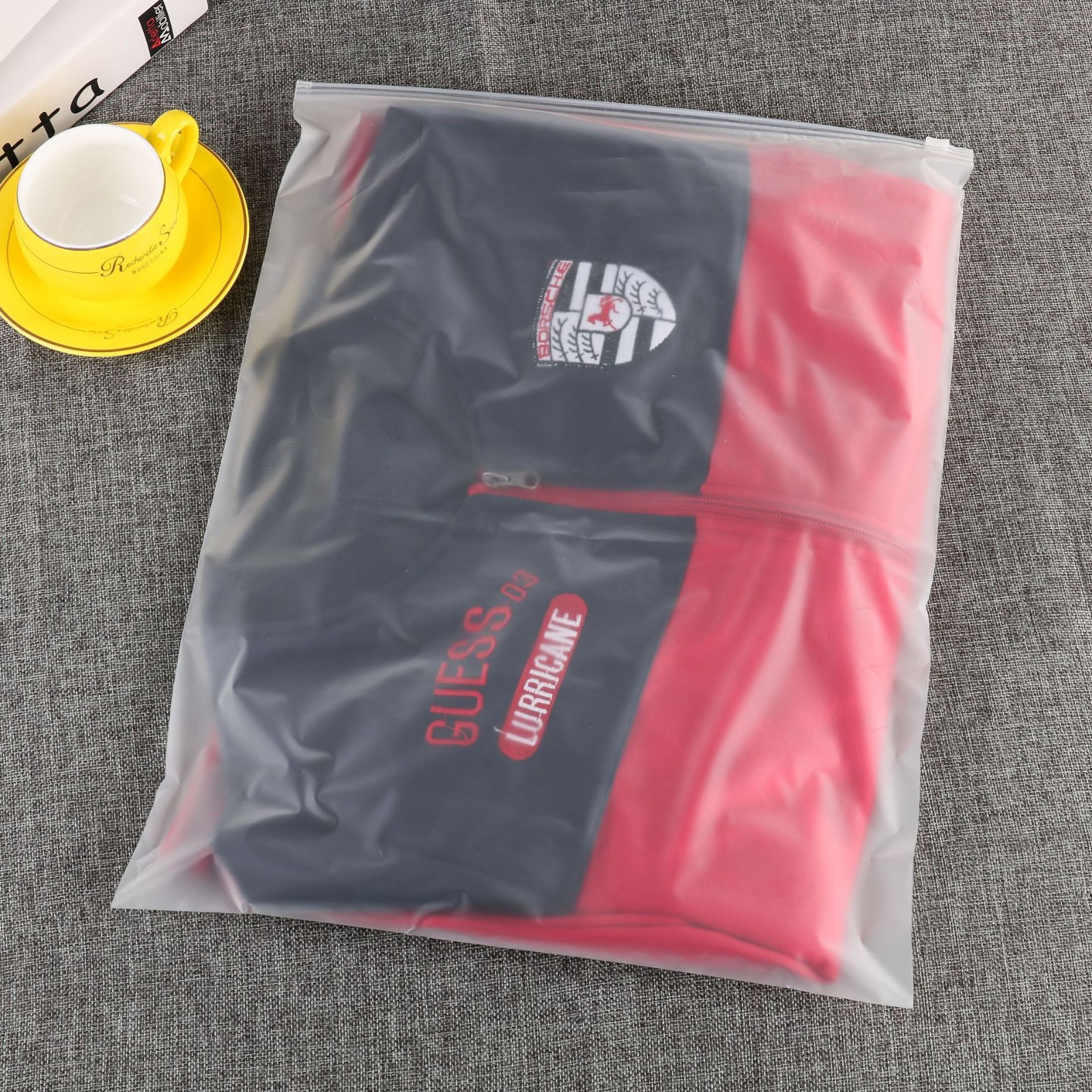 透明磨砂拉链袋内衣服装包装袋pe自封袋塑料包装袋现货服装拉链袋图3