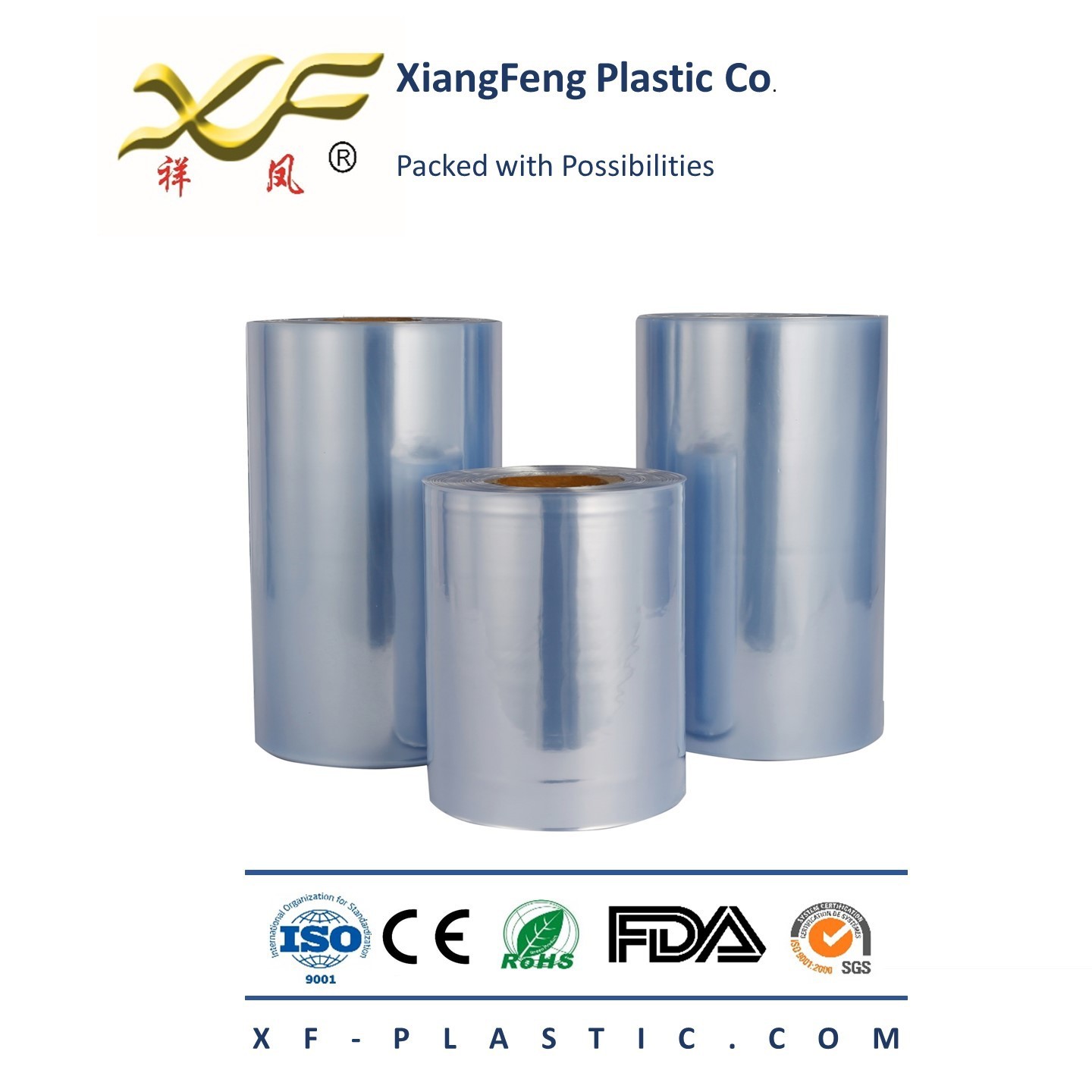 祥凤PVC 环保透明 厂家直供批发 厚3.5丝 宽41-80cm热缩膜收缩膜图5