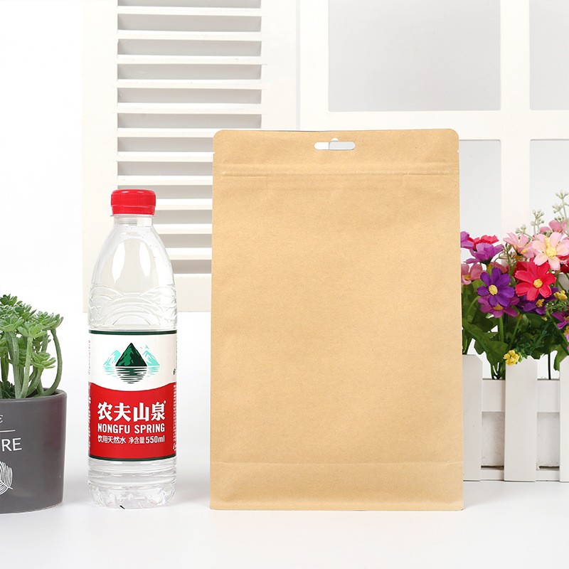厂家内镀铝牛皮纸袋自封袋八边封休息零食食品自立袋密封袋 批发图2