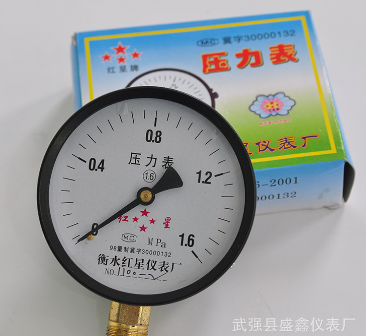 试压 衡水红星牌 Y100 黑壳普通压力表 2个起批图2