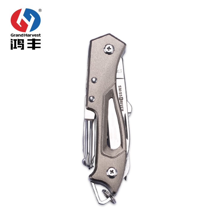 鸿丰11开小刀多功能刀户外多用刀折叠刀剪瑞士军刀组合工具 2把起批图4