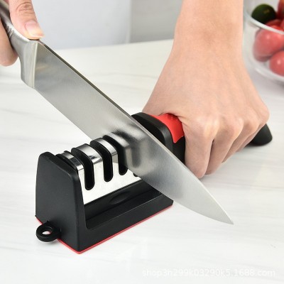 可挂式四段磨刀器厨房多功能磨刀器手持快速磨刀石新款家用磨刀器