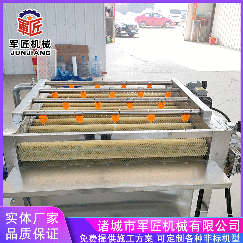 箬竹叶白果叶刷洗机 循环水洗叶机 全自动双层毛刷粽叶清洗机图4