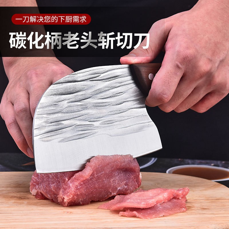阳江批发手工锻打网红斩切刀不锈钢刀具厨师切肉厨房家用切片菜刀 2把起批图2