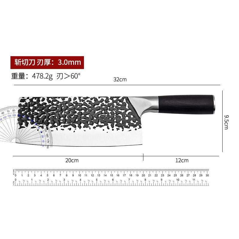 阳江批发手工家用网红刀具不锈钢斩切刀厨师切菜厨房切片锻打菜刀 2把起批图3