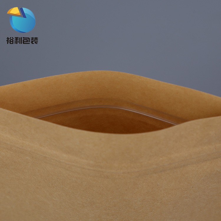 现货磨砂开窗黄牛皮纸袋坚果糖果茶叶食品包装自立自封袋图4