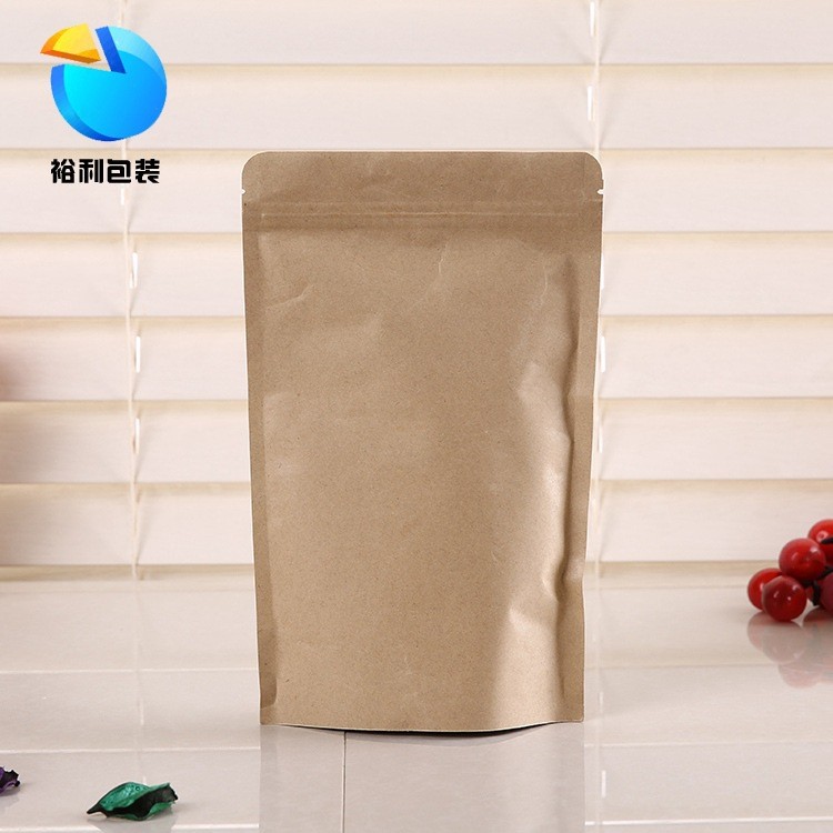 现货黄牛皮纸内镀铝袋自立自封袋干果茶叶包装袋食品封口袋图3