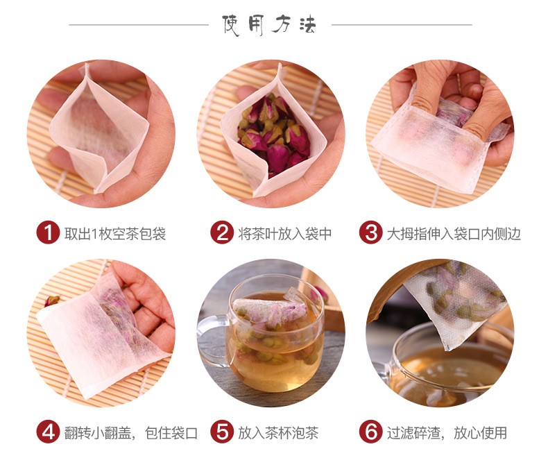 捷融PLA玉米纤维无纺布养生茶反折袋一次性茶包过滤袋茶叶袋图2