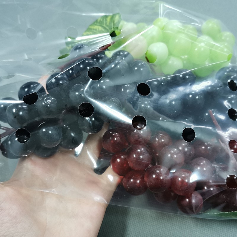 水果自封袋葡萄打孔袋子多孔水果包装袋保鲜塑料包装袋图2