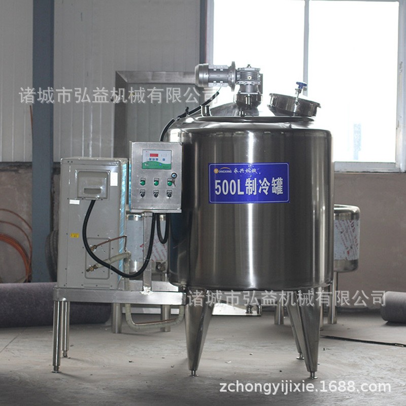 鲜奶制冷罐 不锈钢直冷式鸭血猪血保鲜冷却罐储奶罐 牛奶制冷罐图2