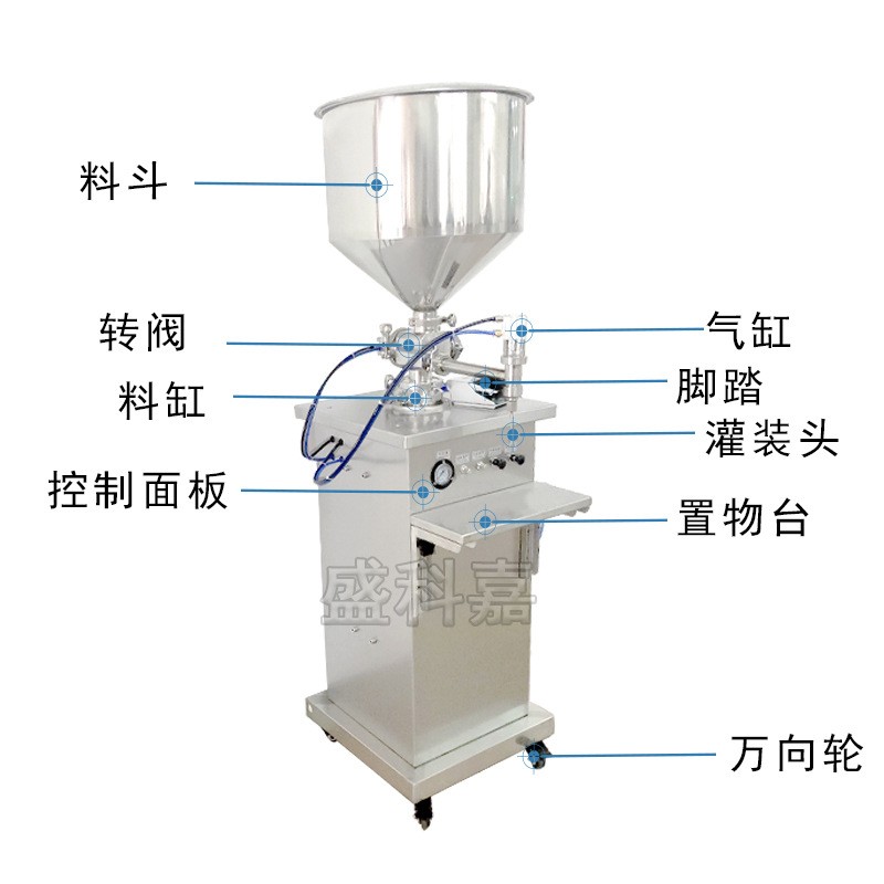 立式半自动膏液两用灌装机护肤霜灌装润肤乳定量灌装粉底液灌装机图3