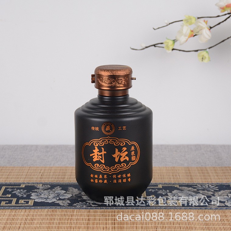 厂家现货供应白酒瓶玻璃空酒瓶创意复古封坛酒瓶白酒包装整套批发图4