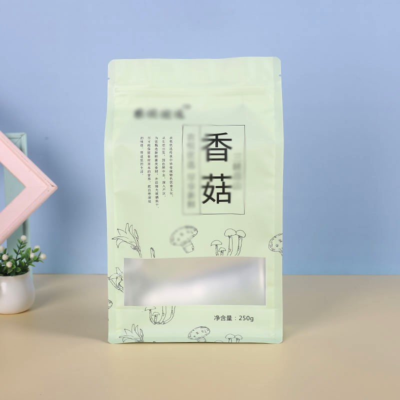 食品八边自立铝箔袋黄花菜木耳茶树菇香菇食品彩印卷膜自封包装袋图2