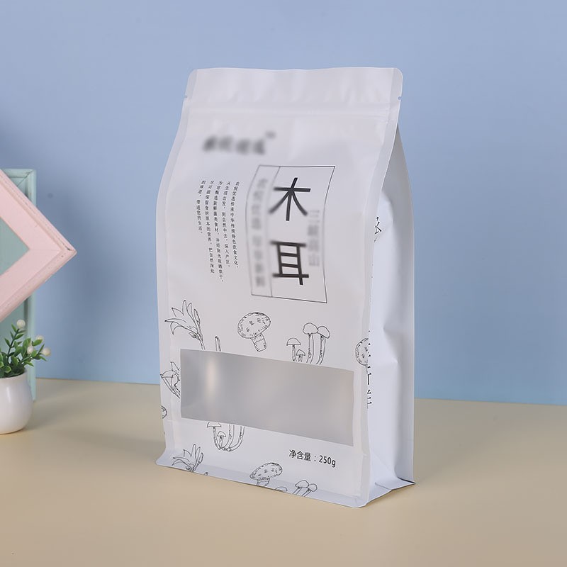 食品八边自立铝箔袋黄花菜木耳茶树菇香菇食品彩印卷膜自封包装袋图3