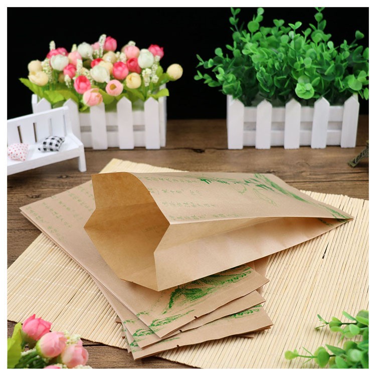厂家直营 牛皮纸复合背封侧封风琴袋 茉莉花茶叶月饼塑料包装袋图4
