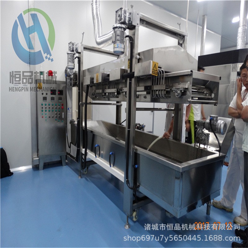 连续式全自动甜甜圈油炸流水线设备 自动翻面贝果甜甜圈油炸机器图4
