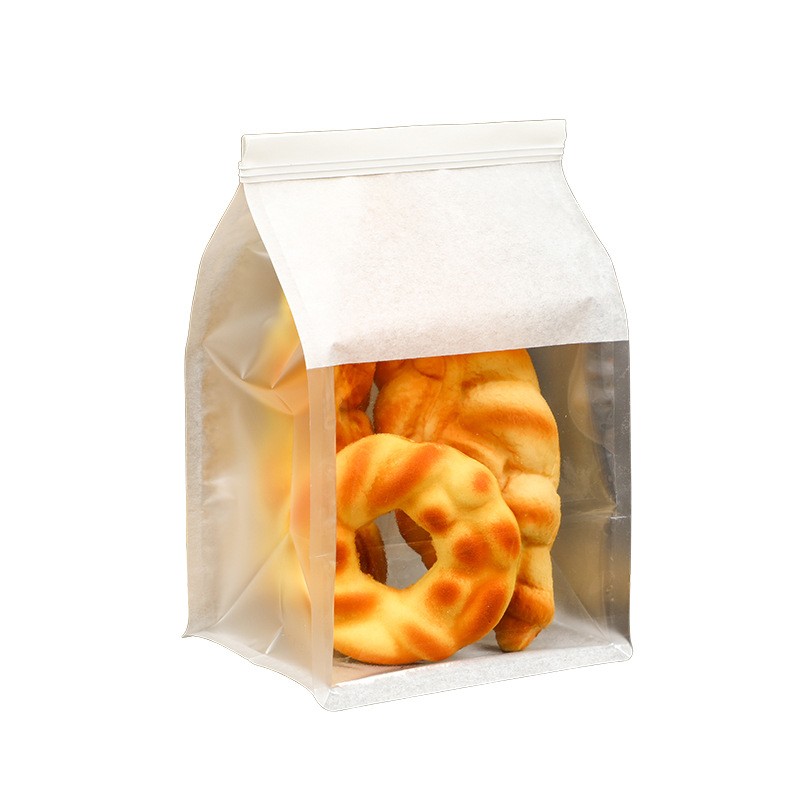 通用八边封吐司袋铁丝卷边烘焙透明饼干蛋糕袋开窗面包袋子批发图5