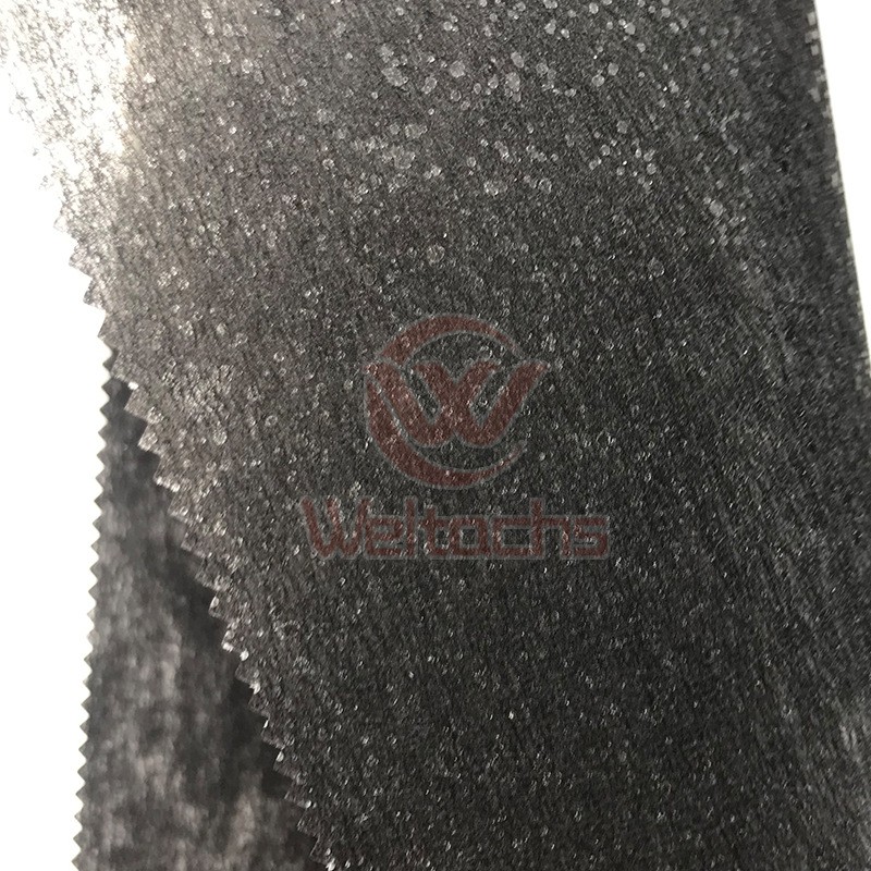 厂家供应黑色上胶无纺布J1035HF 衬布服装辅料 可无纺布衬布图2