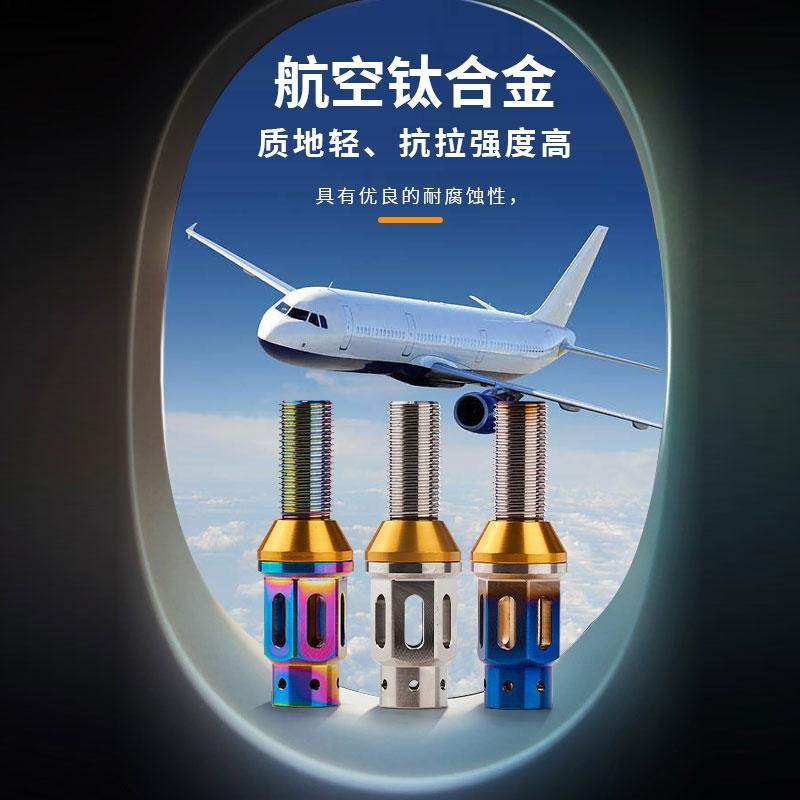 汽车改装钛合金镂空轮胎螺栓德系车M14*1.5轮毂螺杆螺丝 2套起批图4