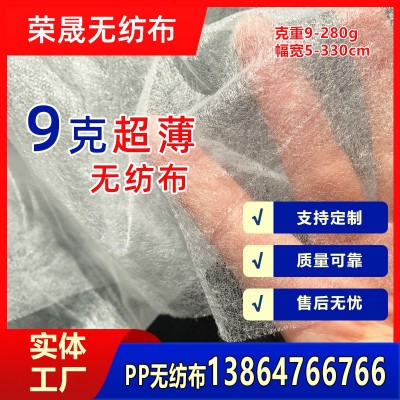 厂家批发绗缝用无纺布料9g12g超薄PP丙纶无纺布棉被复合绗缝布